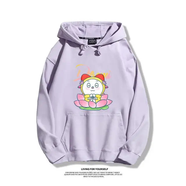 2024 Anime Doraemon Hoodie Fashion Long Sleeve Neutral Autumn/Winter Retro Sportswear Blue Fat Casual Y2K Top