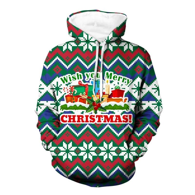 Funny Santa Claus Gifts 3D Printed Hoodie For Men Clothes In Hoodies  Sweatshirts Y2k Pullovers Tops