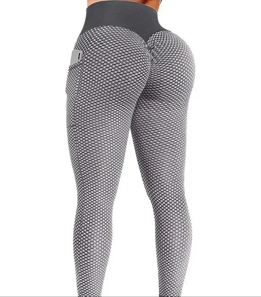 S-3XL Women's Casual High Waist Pocket Sports Leggings Fitness Pants Scrunch Butt Workout Tights Push Up Yoga Gym Leggins