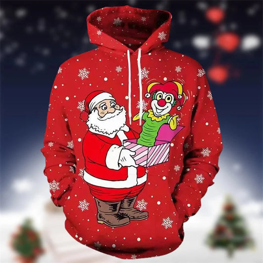 Funny Santa Claus Gifts 3D Printed Hoodie For Men Clothes In Hoodies  Sweatshirts Y2k Pullovers Tops