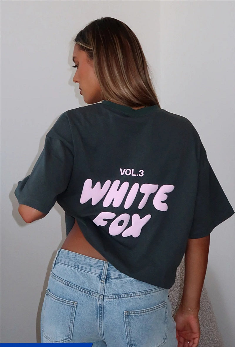 White Fox Summer Street Round Neck Letter Tshirts Short Sleeve Tops Mens Woman Fashion Tide Casual T-Shirt Short Sleeves Loose Comfortable