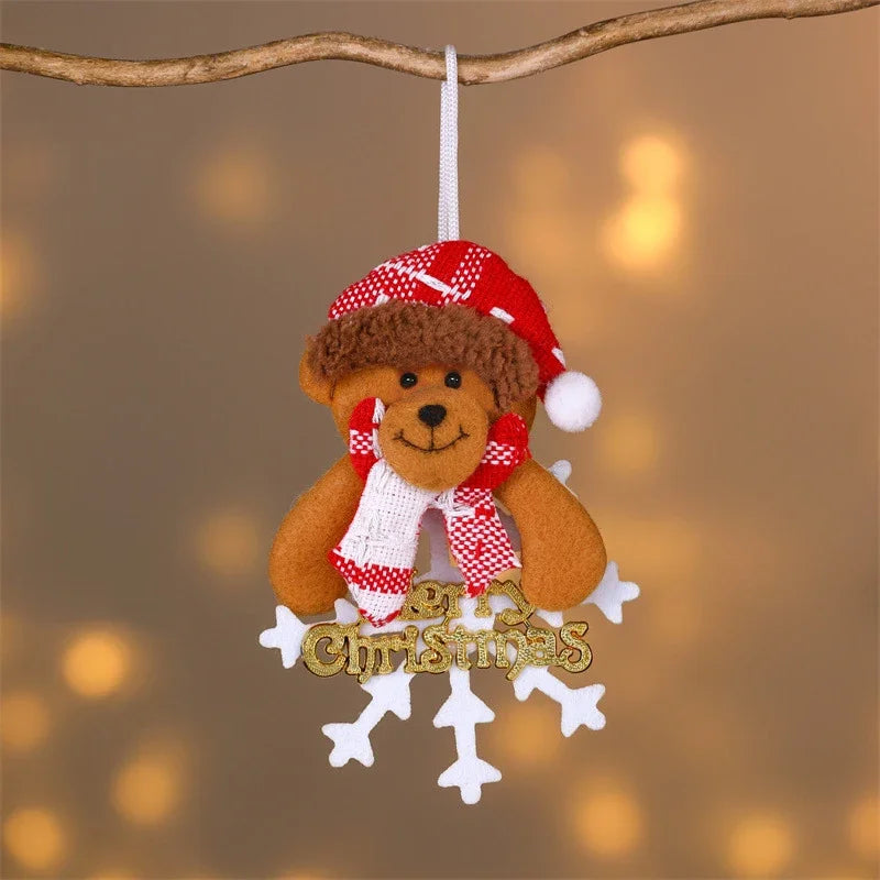 Ornaments DIY Gift Santa Claus Snowman Tree Pendant Happy New Year Doll Hang Decoration For Home Noel Natal