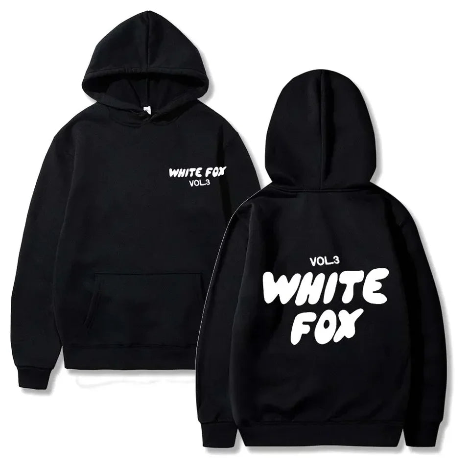 White Fox Men's and Women's hoodie Loose hoodie thick wool letter print 2024