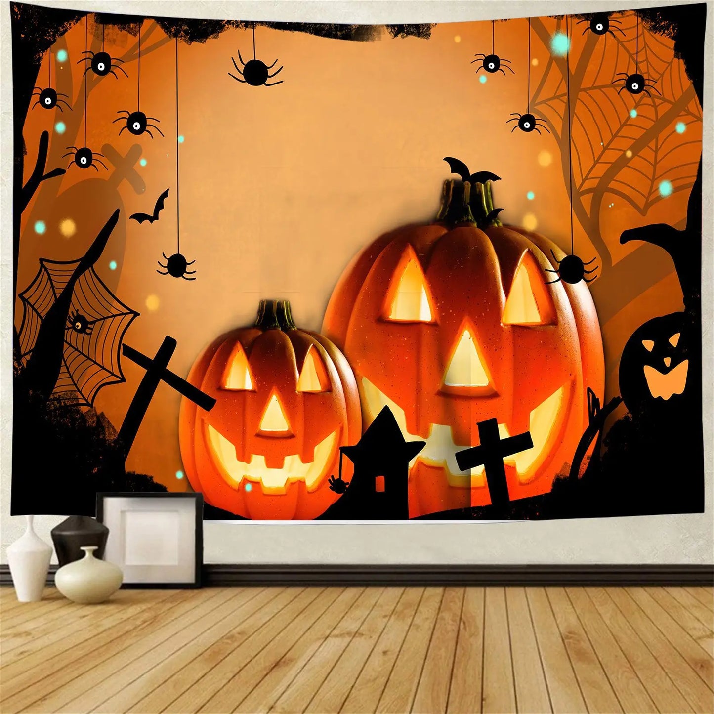 Home Decor Tapestry Ghost Wall Carpet Decoration Devil Bedspread Cushion Halloween Pumpkin Lantern Tapestry 230x180cm tapiz