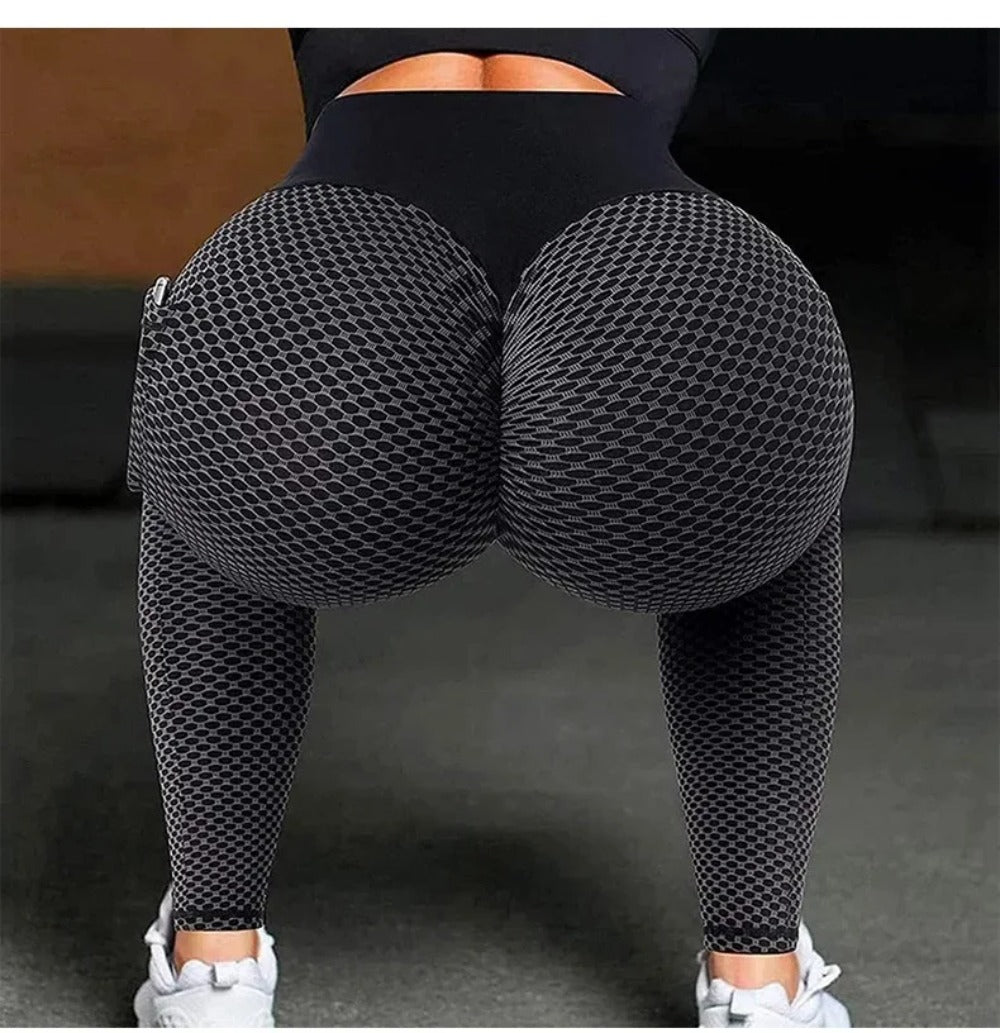 S-3XL Women's Casual High Waist Pocket Sports Leggings Fitness Pants Scrunch Butt Workout Tights Push Up Yoga Gym Leggins