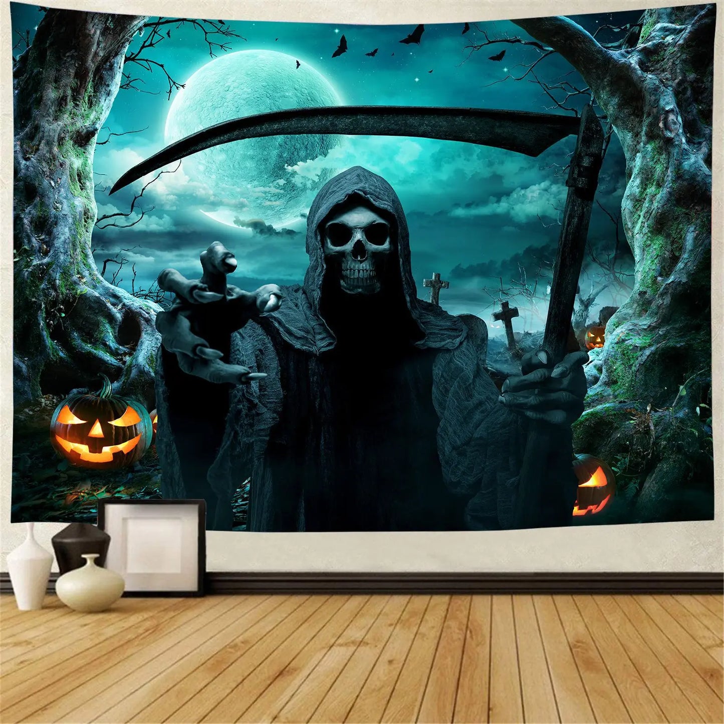 Home Decor Tapestry Ghost Wall Carpet Decoration Devil Bedspread Cushion Halloween Pumpkin Lantern Tapestry 230x180cm tapiz