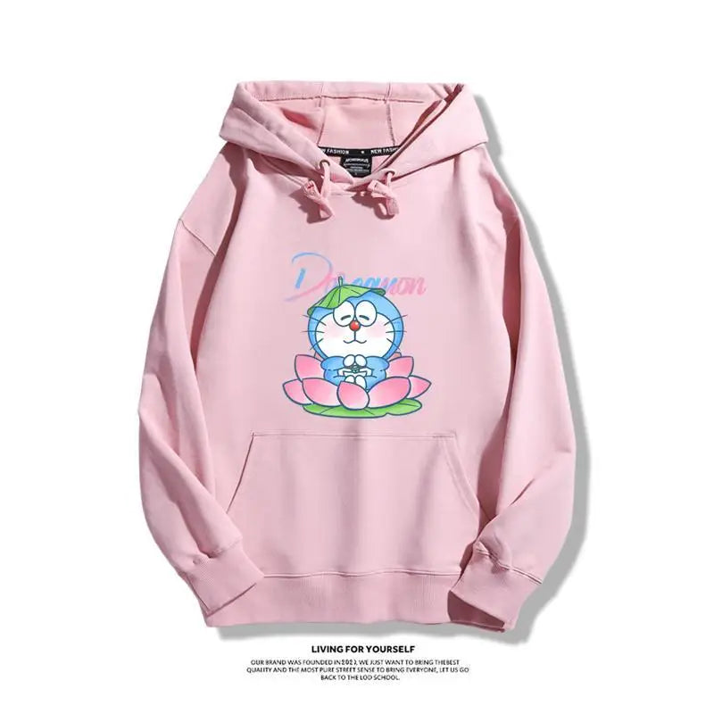 2024 Anime Doraemon Hoodie Fashion Long Sleeve Neutral Autumn/Winter Retro Sportswear Blue Fat Casual Y2K Top