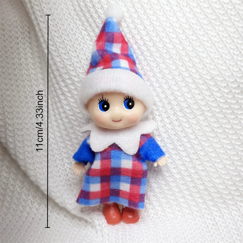 42cm Elf Doll for Kids Mini Toy Elf Dolls Poseable Little Elf Shelf Sitters with Dangling Legs