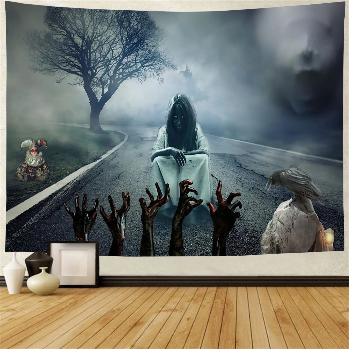 Home Decor Tapestry Ghost Wall Carpet Decoration Devil Bedspread Cushion Halloween Pumpkin Lantern Tapestry 230x180cm tapiz