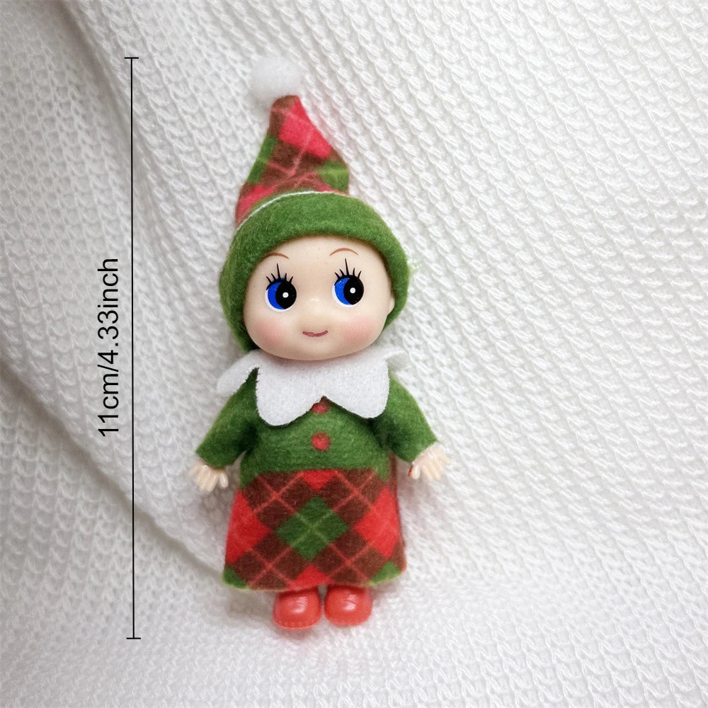 42cm Elf Doll for Kids Mini Toy Elf Dolls Poseable Little Elf Shelf Sitters with Dangling Legs