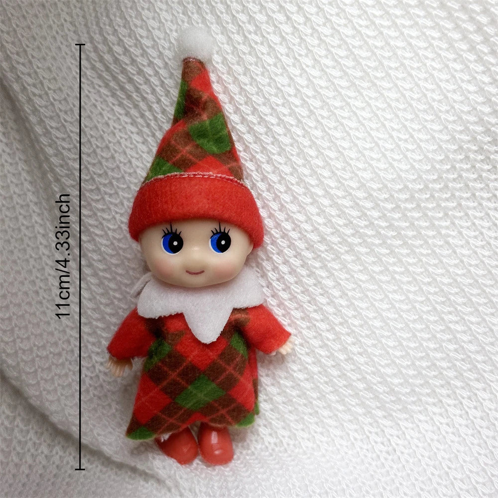 42cm Elf Doll for Kids Mini Toy Elf Dolls Poseable Little Elf Shelf Sitters with Dangling Legs