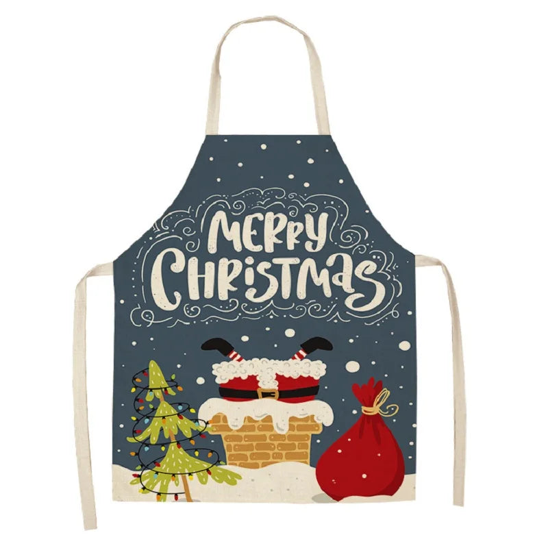 Linen Apron Decorations for Home Kitchen Accessories 2024 2025 New Year Gifts