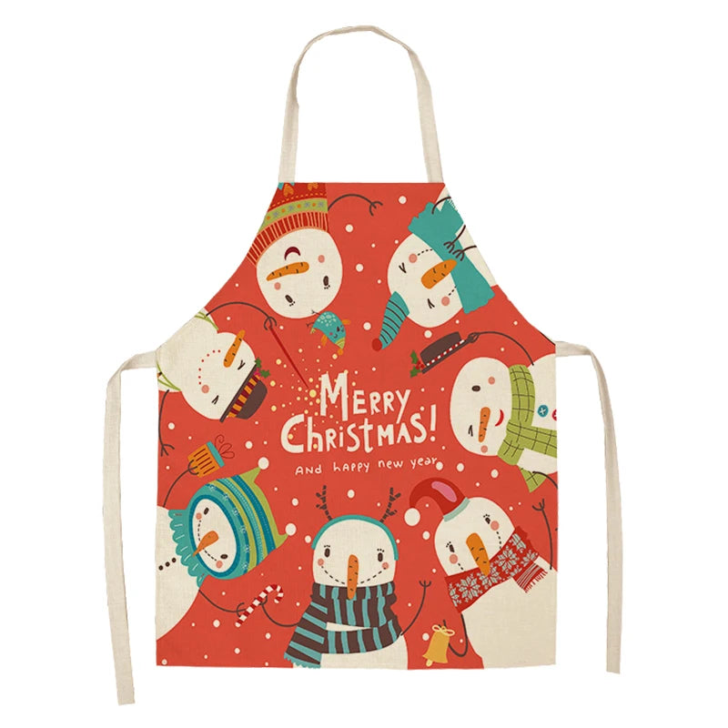 Linen Apron Decorations for Home Kitchen Accessories 2024 2025 New Year Gifts