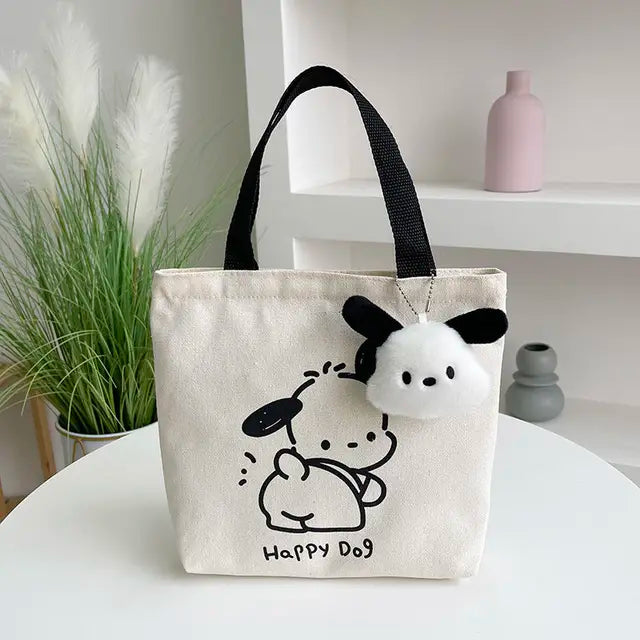 Sac en toile pour femme-Pochacco Mini sac à main tendance de grande capacité 