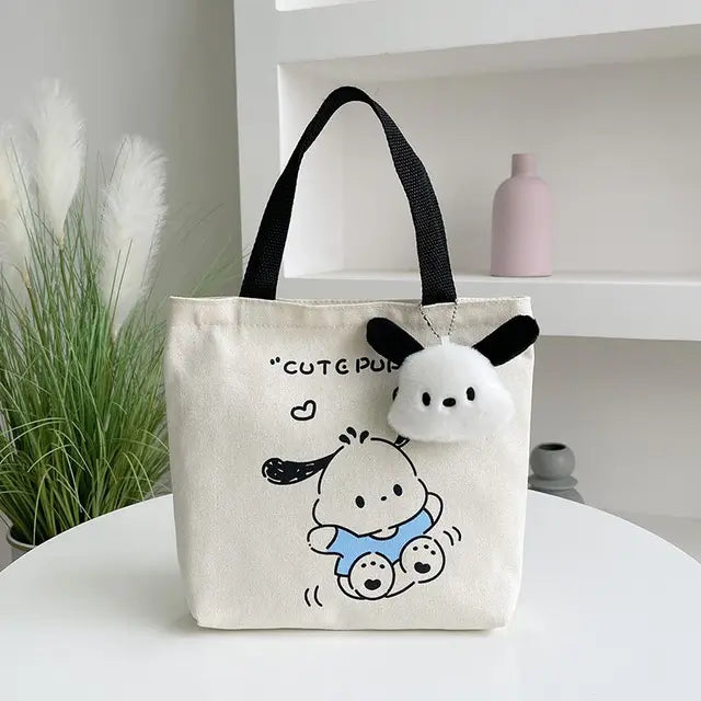 Bolso de lona para mujer-Pochacco Mini bolso de moda de gran capacidad 