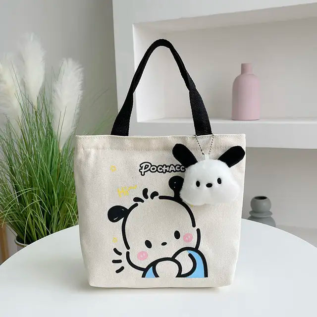 Bolso de lona para mujer-Pochacco Mini bolso de moda de gran capacidad 