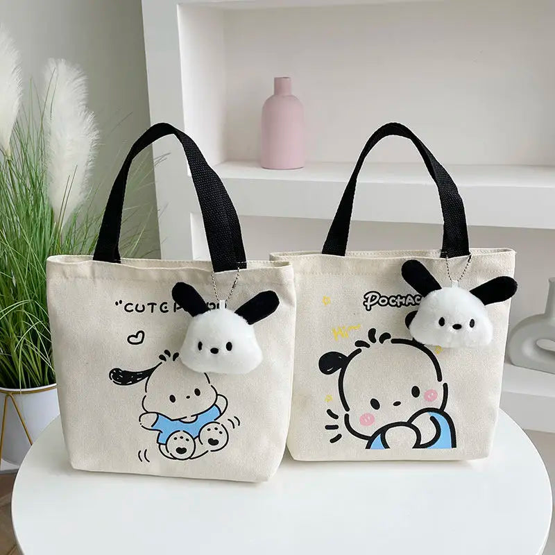 Sac en toile pour femme-Pochacco Mini sac à main tendance de grande capacité 