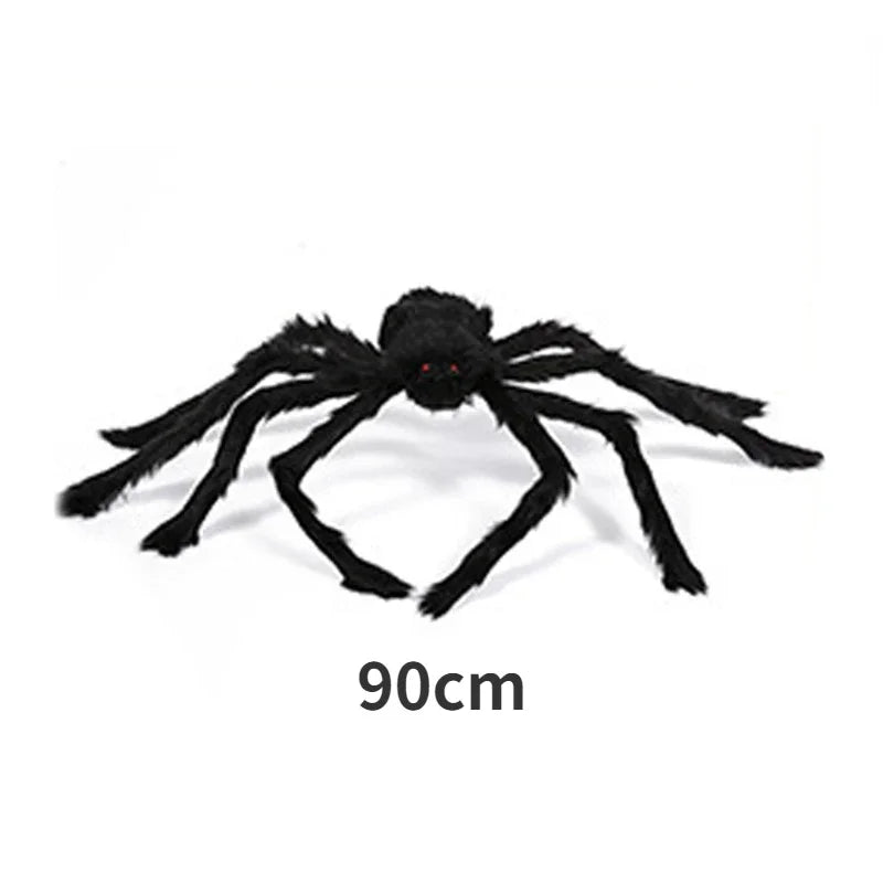 Halloween simulation furry spider indoor and outdoor atmosphere to create decorative props carnival night tricky cobwebs