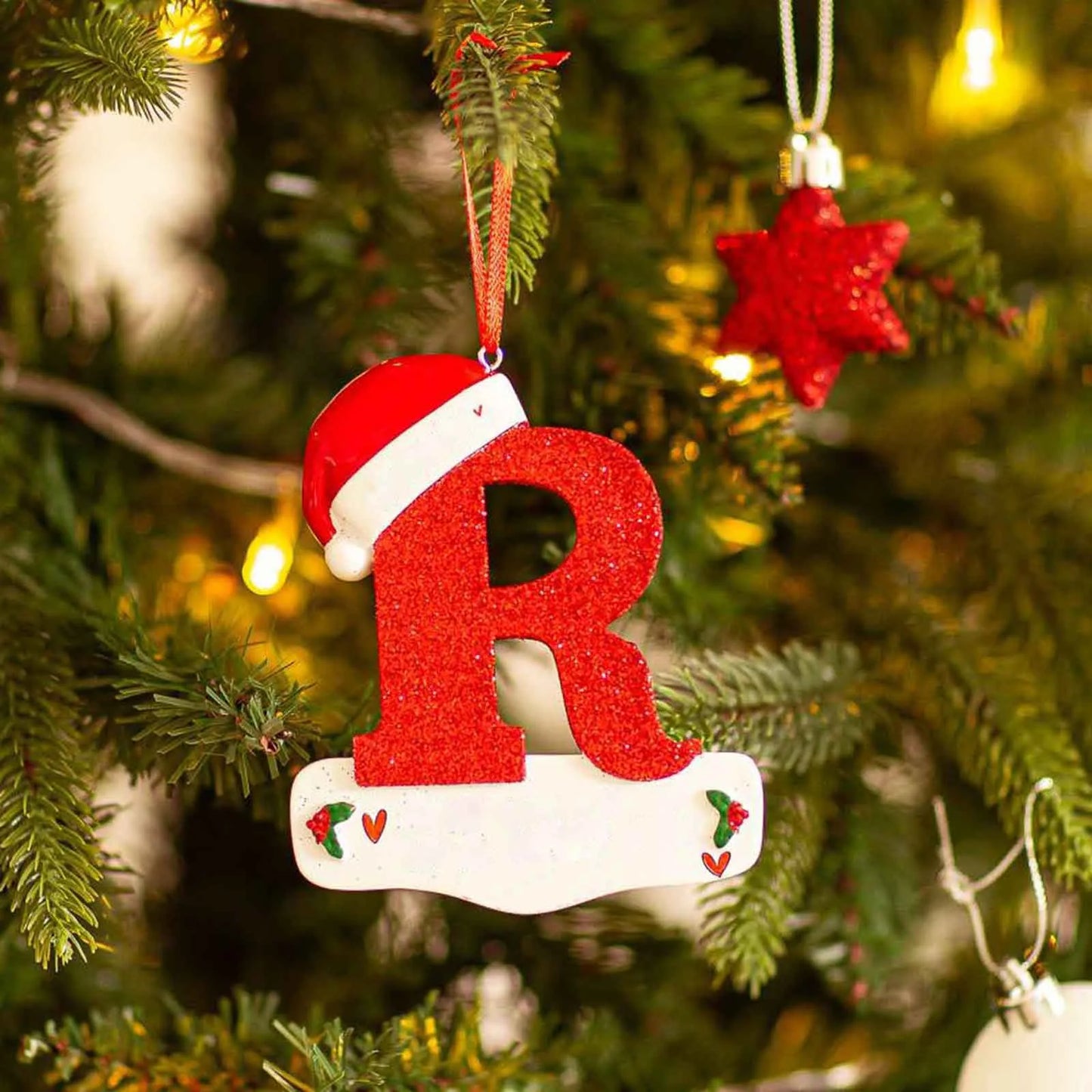 Tree Decoration Letter Pendant 26 Letters Home Holiday acrylic DIY Pendant  New Year Decor Ornament