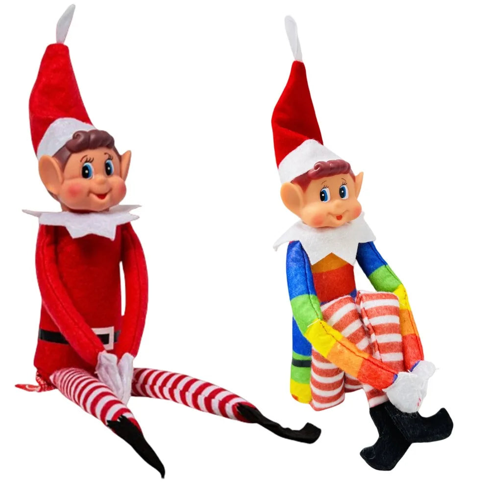 42cm Elf Doll for Kids Mini Toy Elf Dolls Poseable Little Elf Shelf Sitters with Dangling Legs