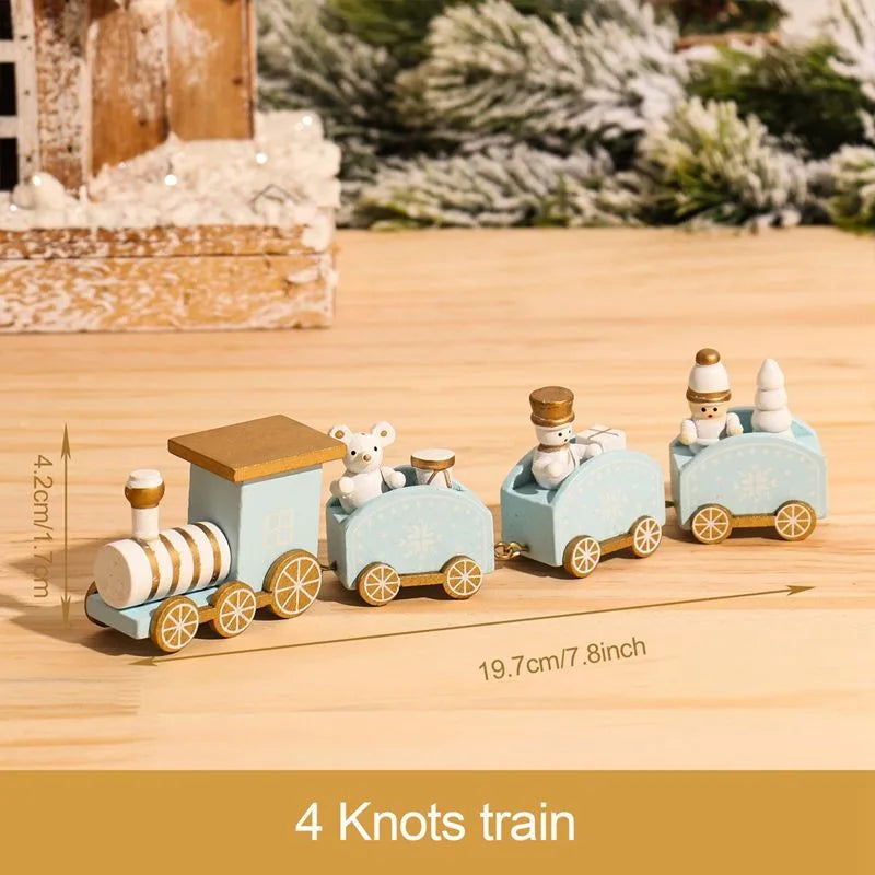 Christmas Wooden Train Merry Christmas Decoration for Home 2024 Christmas Ornaments Navidad Xmas Gift New Year 2025