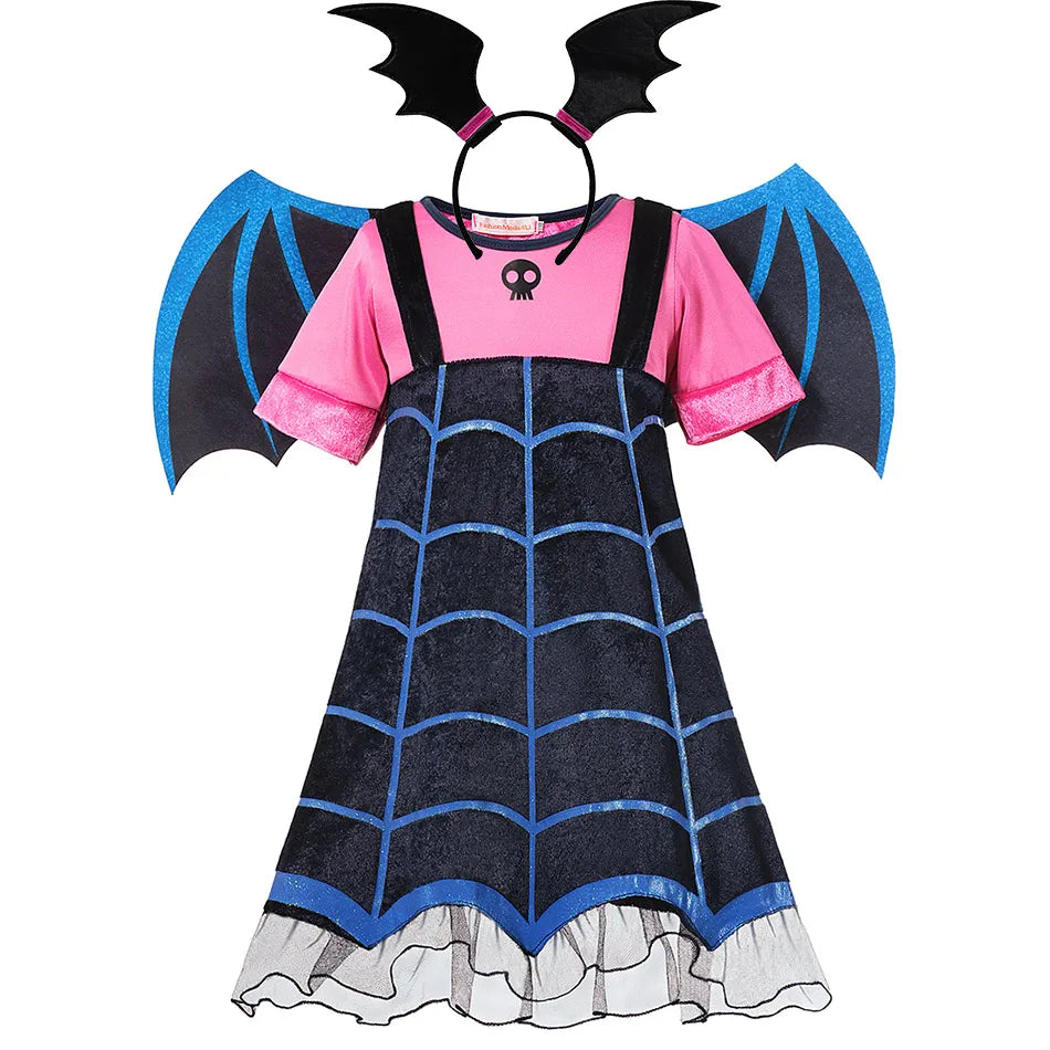 Halloween Vampire Disguise Clothing Child Disney Junior Vampirina Dress with Wings Gloves Girls All Saints' Day Kids Costume