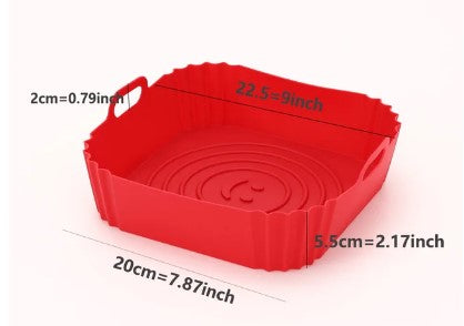 Plateau en Silicone pour friteuse à Air, plateau de cuisson pour four, Pizza, poulet frit, outil de cuisson, doublure réutilisable, panier en Silicone facile à nettoyer