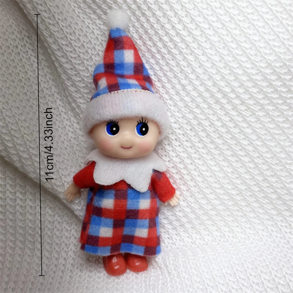 42cm Elf Doll for Kids Mini Toy Elf Dolls Poseable Little Elf Shelf Sitters with Dangling Legs