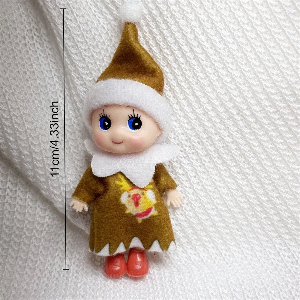 42cm Elf Doll for Kids Mini Toy Elf Dolls Poseable Little Elf Shelf Sitters with Dangling Legs