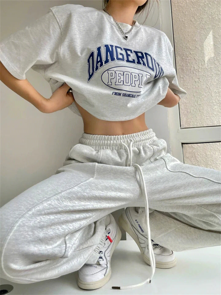 Korean Fashion Joggers Sweatpants Women Harajuku Hip Hop Gray Wide Leg Track Pants Oversized Baggy Sportswear Trousers Female