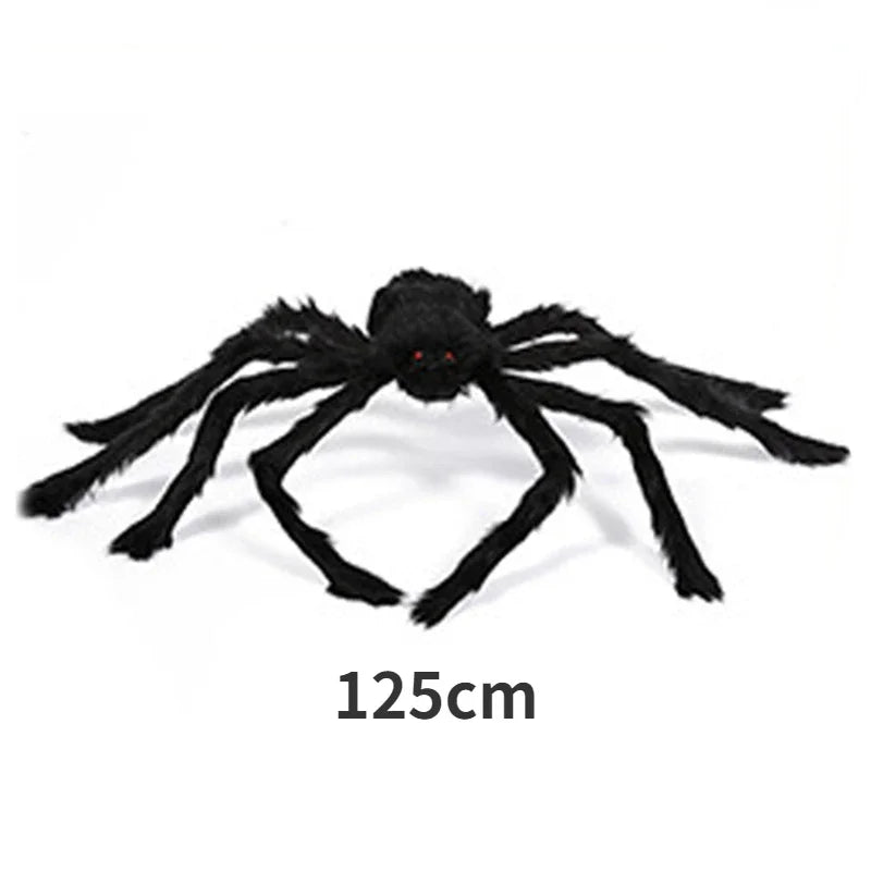 Halloween simulation furry spider indoor and outdoor atmosphere to create decorative props carnival night tricky cobwebs