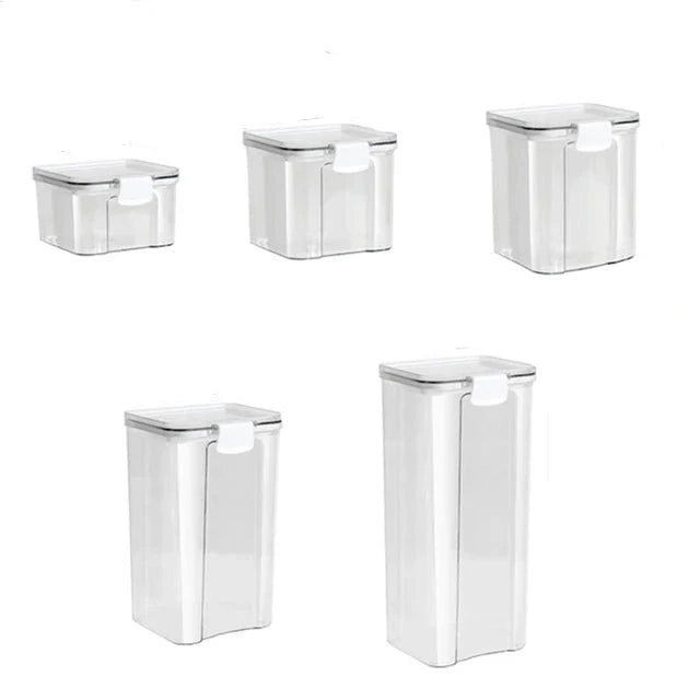 Sealed Jars Kitchen Grain Storage Organizer Large Tank Plastic Moisture-proof Storage Box Household Seasoning Jars Set