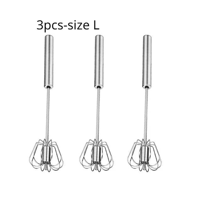 Batidor semiautomático para huevos, batidor Manual de acero inoxidable, utensilios para crema, mezclador de cocina, herramientas para huevos