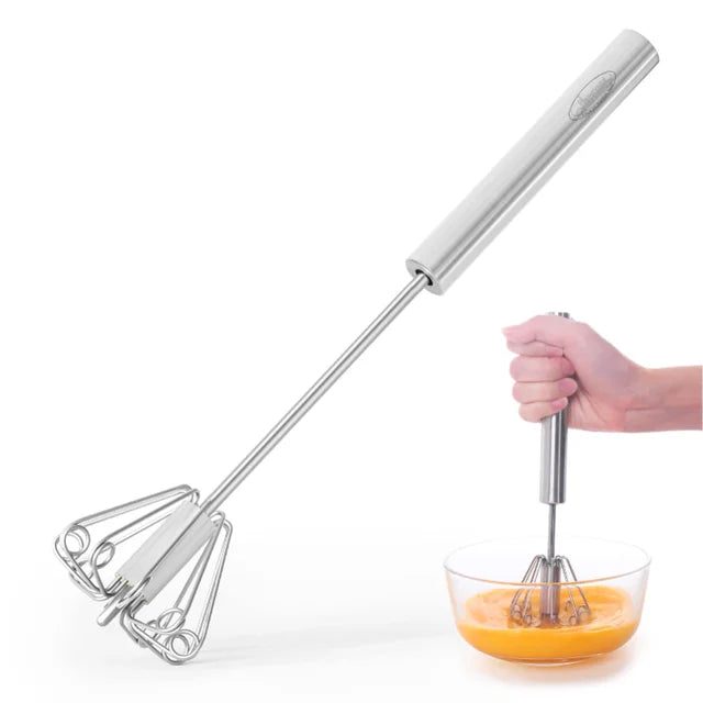 Batidor semiautomático para huevos, batidor Manual de acero inoxidable, utensilios para crema, mezclador de cocina, herramientas para huevos