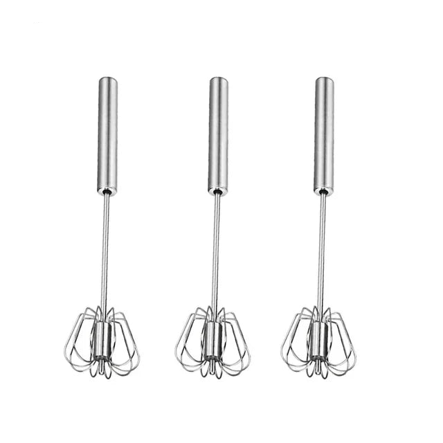 Semi Automatic Mixer Whisk Egg Beater Stainless Steel Manual Hand Mixer Self-Turning Cream Utensils Kitchen Mixer Egg Tools