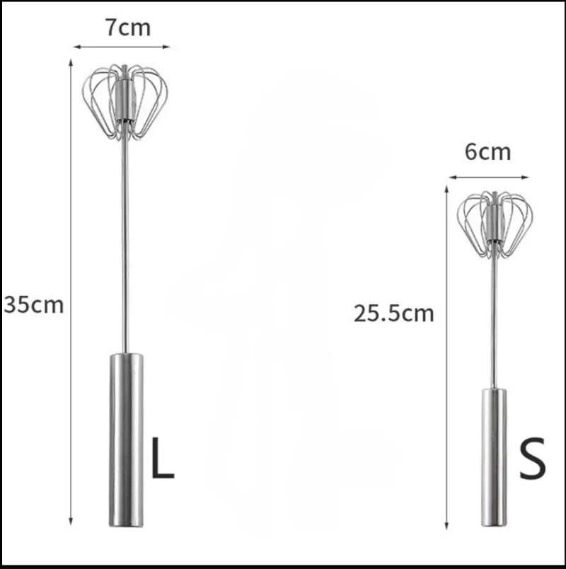 Batidor semiautomático para huevos, batidor Manual de acero inoxidable, utensilios para crema, mezclador de cocina, herramientas para huevos