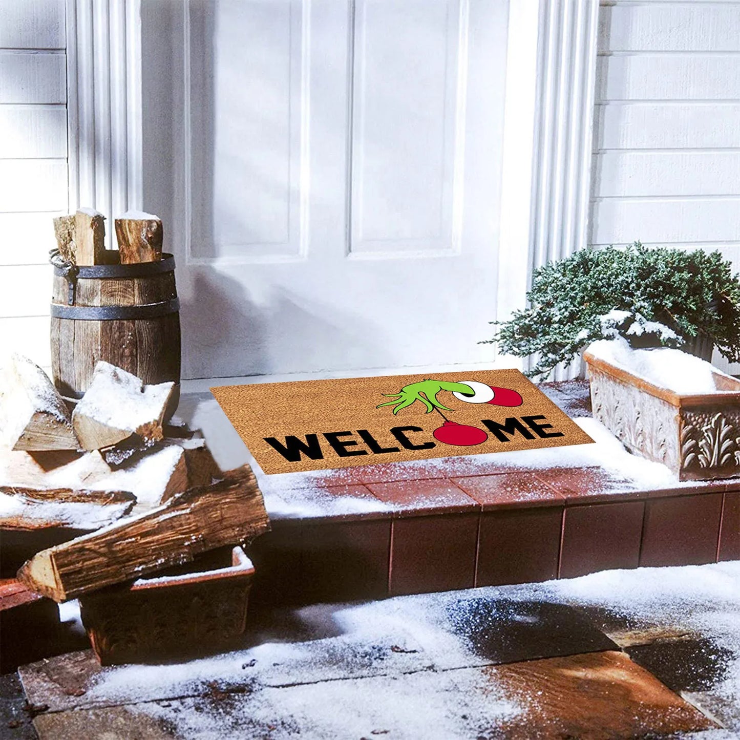 Xmas Welcome Christmas Mat Non-Slip And Washable Doormat Decoration Door Mat Entrance Rugs 40x60 cm-15.7x23.6 inches