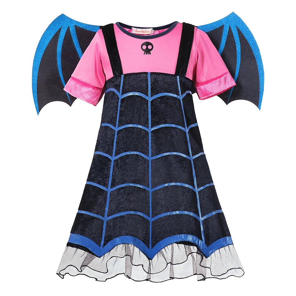 Halloween Vampire Disguise Clothing Child Disney Junior Vampirina Dress with Wings Gloves Girls All Saints' Day Kids Costume