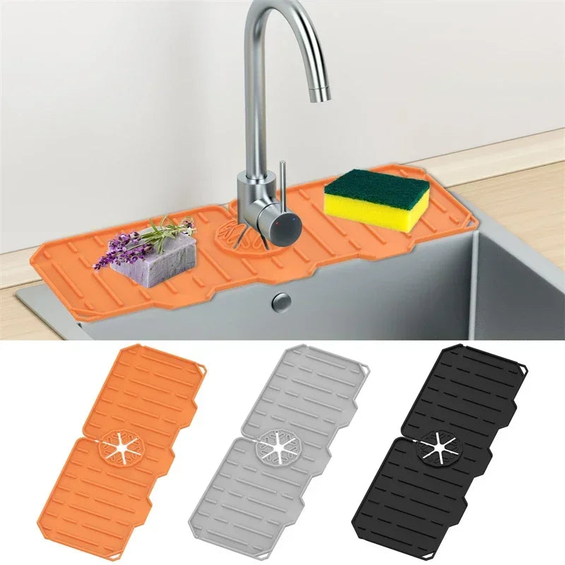 Tapis de robinet de cuisine en Silicone, pour évier, éponge, égouttoir, tapis d'évier pliable, capteur d'éclaboussures, tapis de protection de comptoir de salle de bains