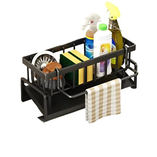 Sink Drain Rack Kitchen Bathroom Plastic Self-draining Sink Shelf Soap Sponge Holder Dishcloth Towel Rack Filter Basket