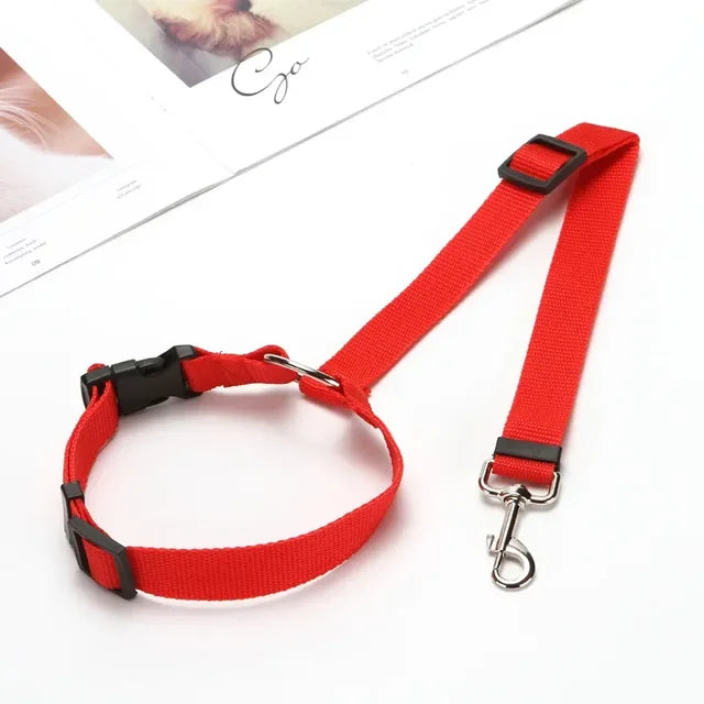 2 in 1 Car Backseat Safety Seatbelt-Lead Leash Adjustable Belt for Pets Dogs