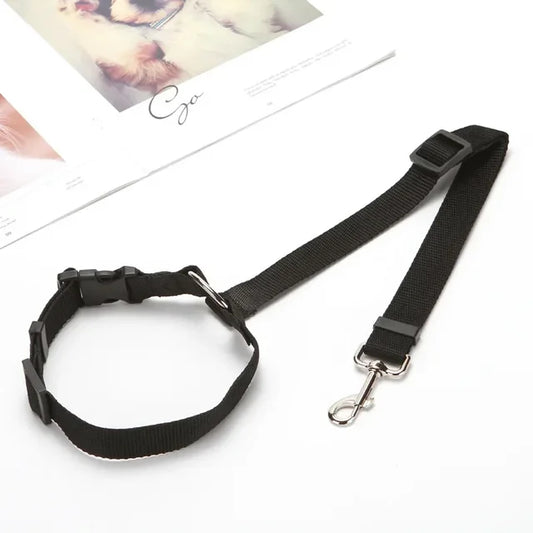 2 in 1 Car Backseat Safety Seatbelt-Lead Leash Adjustable Belt for Pets Dogs