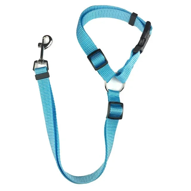 2 in 1 Car Backseat Safety Seatbelt-Lead Leash Adjustable Belt for Pets Dogs