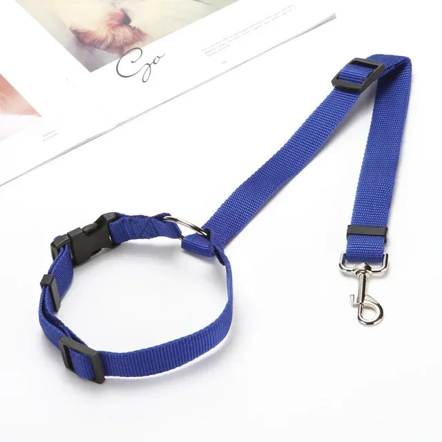 2 in 1 Car Backseat Safety Seatbelt-Lead Leash Adjustable Belt for Pets Dogs