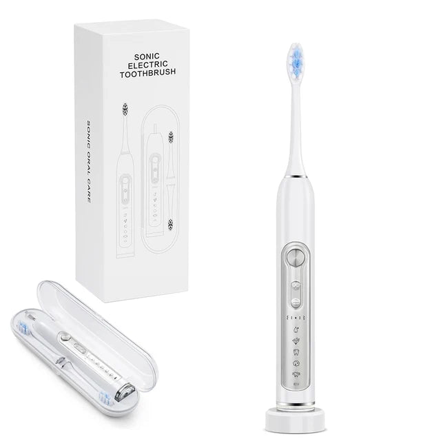 Cepillos de dientes eléctricos sónicos para adultos cepillo de dientes inteligente resistente al agua con 2 uds/8 Uds cabezales reemplazables y Base de carga