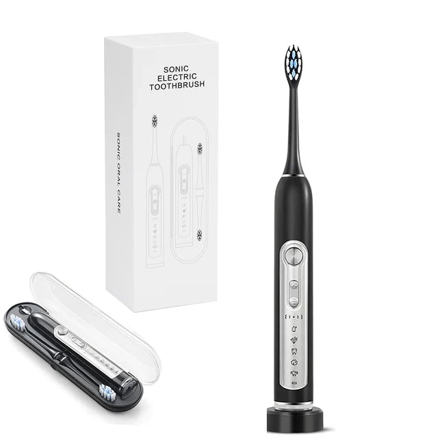 Sonic Electric Toothbrushes for Adults Smart Toothbrush Waterproof with 2pcs/8pcs Replaceable Heads and Charging Base