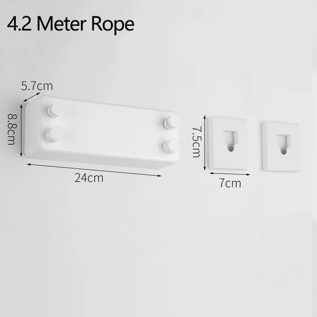 Tendedero de acero inoxidable para interiores y exteriores, cuerda retráctil de pared doble para ropa, cuerda de lavandería extensible para apartamento