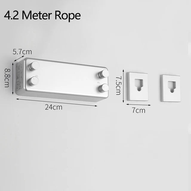 Tendedero de acero inoxidable para interiores y exteriores, cuerda retráctil de pared doble para ropa, cuerda de lavandería extensible para apartamento