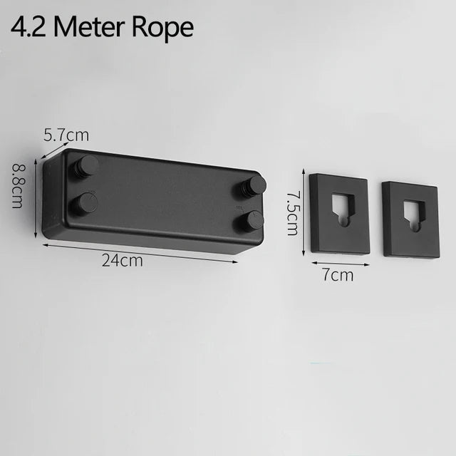 Tendedero de acero inoxidable para interiores y exteriores, cuerda retráctil de pared doble para ropa, cuerda de lavandería extensible para apartamento