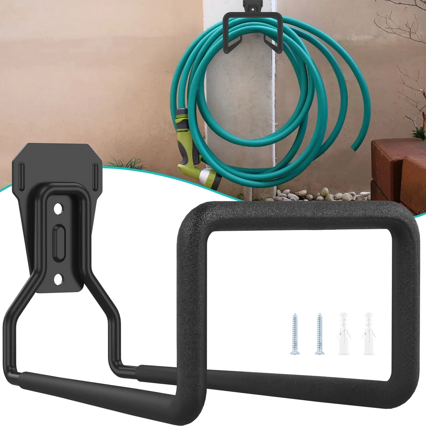 Gancho de montaje de acero inoxidable, colgador a prueba de herrumbre, ganchos de pared, perchas para agua, aire, manguera hidráulica, cables de extensión, gancho de jardín